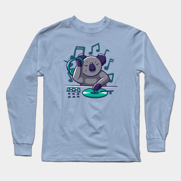 Cute Cartoon Koala DJ Long Sleeve T-Shirt by SLAG_Creative